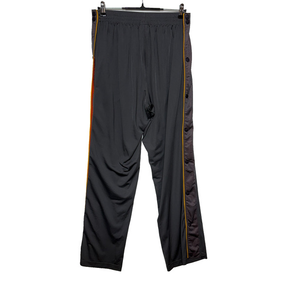 Under Armour Track Pants Mens Large Gray Red Snap Button Side Panel Actual 32X33 - Picture 2 of 9